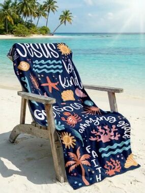 Love Like Jesus Beach Towel, Multicolor 28 x 70 inches
